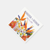 咲く喜び – 熱帯のパーソナライズされた花 スタンダードカクテルナプキン (角)