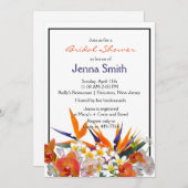 咲く喜び – 熱帯の花ブライダルシャワー 招待状 (正面/裏面)