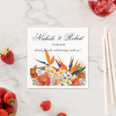 咲く喜び – 熱帯結婚の花のカスタム スタンダードカクテルナプキン (インサイチュ)