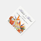 咲く喜び – 熱帯結婚の花のカスタム スタンダードカクテルナプキン (角)