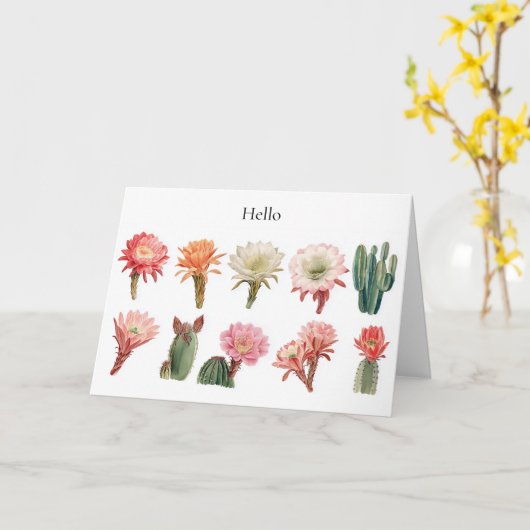 咲く多肉植物 カード (黄色い花)