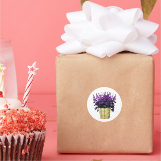 "咲く宇宙：観葉植物と花の美しい ラウンドシール