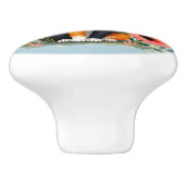 咲く庭で微笑む三毛猫 セラミックノブ (側面)