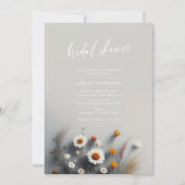 咲く愛:野ユニーク花ブライダルシャワー 招待状 (正面)