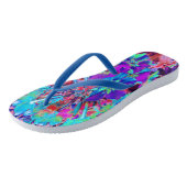 咲く抽象芸術紫と青の花 ビーチサンダル (アングル)