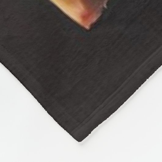 咲く明るいハイビスカスにミツバチの受粉 フリースブランケット (角)