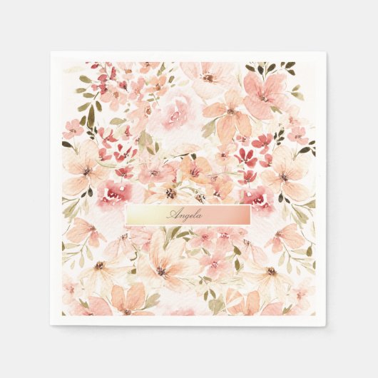 咲く春の花 スタンダードカクテルナプキン (正面)