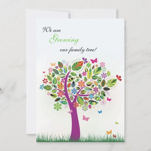 咲く木の妊娠の発表 案内状 (正面)