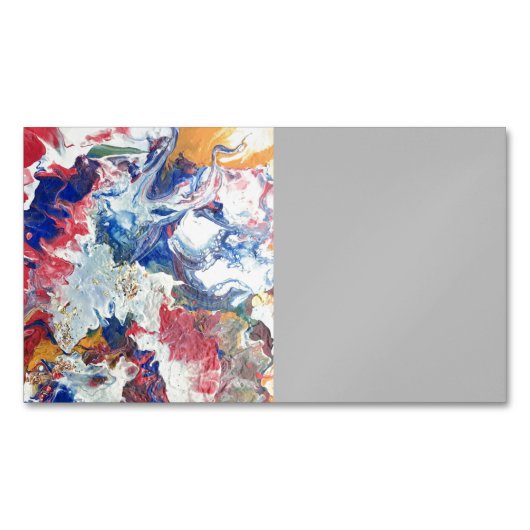 咲く木の抽象芸術赤白青黄色 マグネット名刺 (正面)