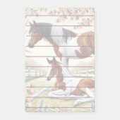 咲く果樹園の美しい馬と馬 ポストイット (正面)