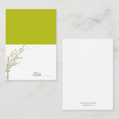 咲く枝の折り畳まれた座席表-ライム プレイスカード (正面/裏面)