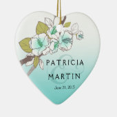 咲く桜の写真の水 セラミックオーナメント (右)