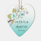 咲く桜の写真の水 セラミックオーナメント (左)