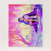 咲く森の中の美しい女騎士 ジグソーパズル (縦)