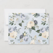 咲く植物性の青い文パーソナライズされた具 ノートカード (裏面)