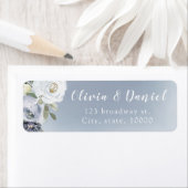 咲く植物性ほこりっぽいブルー差出人住所 ラベル (インサイチュ)