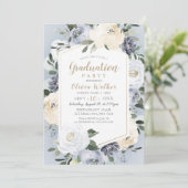咲く植物性ほこりっぽい青いフローラ卒業 招待状 (スタンド正面)