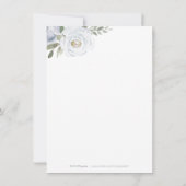 咲く植物性ほこりっぽい青いフローラ披露宴 招待状 (裏面)