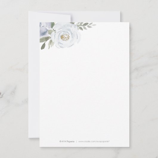 咲く植物性ほこりっぽい青いフローラ披露宴 招待状 (裏面)