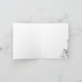 咲く植物性ほこりっぽい青い水色のフローラ サンキューカード (内部)