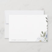 咲く植物性ほこりっぽい青い水色のフローラ サンキューカード (裏面)