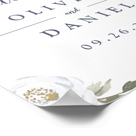 咲く植物性ほこりっぽい青結婚フローラ徴候 ポスター (角)