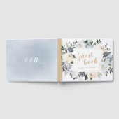 咲く植物性ほこりっぽい青結婚フローラ ゲストブック (全面)