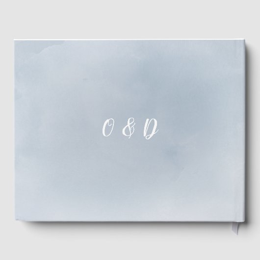 咲く植物性ほこりっぽい青結婚フローラ ゲストブック (裏面)