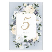 咲く植物性ほこりっぽい青結婚フローラ テーブルナンバー (正面)
