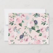 咲く植物性ピンクの文パーソナライズされた房具 ノートカード (裏面)