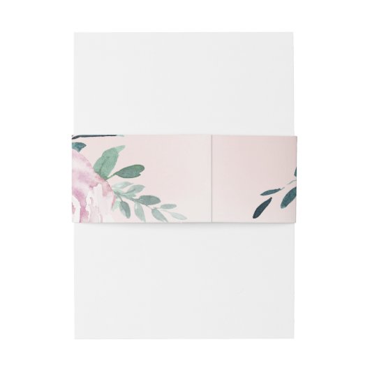 咲く植物紫色のフローラ結婚のモノグラム 招待状ベリーバンド (裏面例)