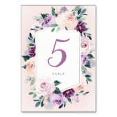 咲く植物紫色のフローラ結婚ズ テーブルナンバー (裏面)