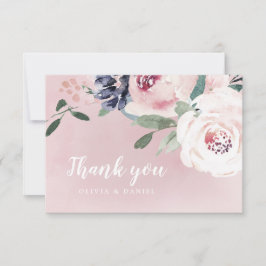 咲く植物赤面水彩フローラ サンキューカード