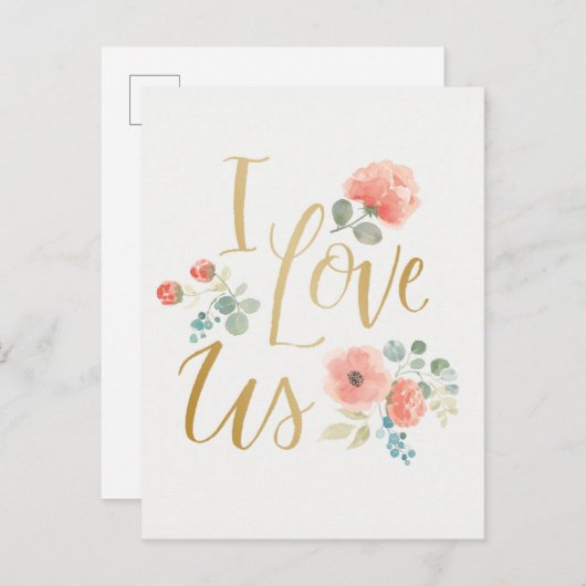 咲く歓喜の白| Iは私達を愛します ポストカード (正面/裏面)