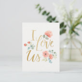 咲く歓喜の白| Iは私達を愛します ポストカード (スタンド正面)