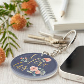 咲く歓喜の青| Iは私達を愛します キーホルダー (正面右)