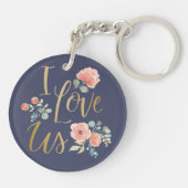 咲く歓喜の青| Iは私達を愛します キーホルダー (裏面)