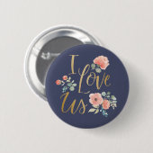 咲く歓喜の青| Iは私達を愛します 缶バッジ (正面&裏面)
