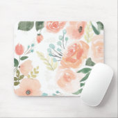 咲く歓喜|のパステル調のモモ マウスパッド (マウス)