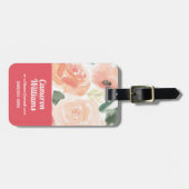 咲く歓喜|のパステル調のモモ ラゲッジタグ (正面横)