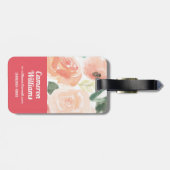 咲く歓喜|のパステル調のモモ ラゲッジタグ (裏面横)