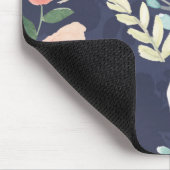 咲く歓喜|のモモ及び青いバラ及びケシ マウスパッド (コーナー)