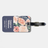 咲く歓喜|のモモ及び青いバラ及びケシ ラゲッジタグ (裏面横)