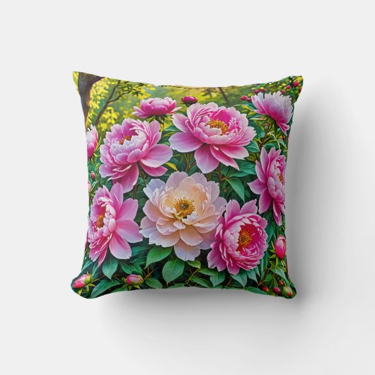 咲く牡丹の魅力庭園 クッション (正面)