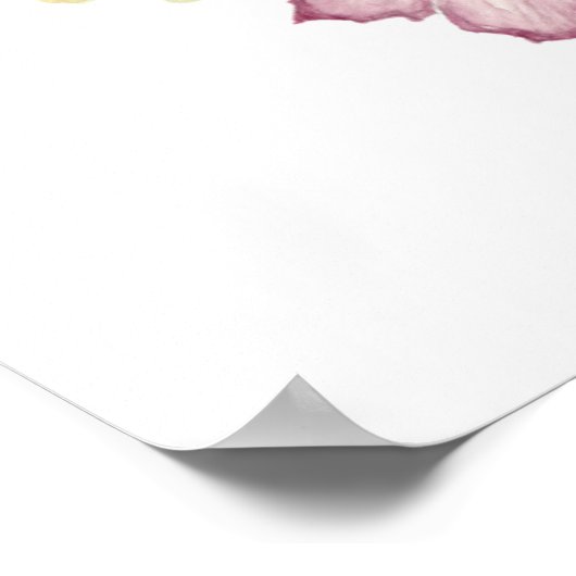 咲く牧草蝶の赤ちゃんシャワーへようこそ ポスター (角)