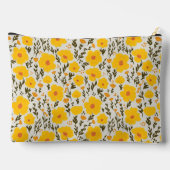 咲く牧草黄色の花のパターンと名前 アクセサリーポーチ (裏面)