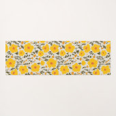 咲く牧草黄色の花のパターン&モノグラム ヨガマット (裏面(横))
