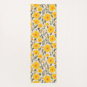 咲く牧草黄色の花のパターン&モノグラム ヨガマット (裏面)