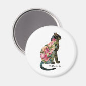 咲く猫のキッチンマグネット マグネット (正面/裏面)