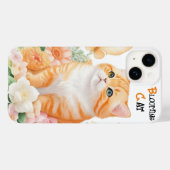 咲く猫：エレガントオレンジと白開花 Case-Mate iPhoneケース (裏面 (横))